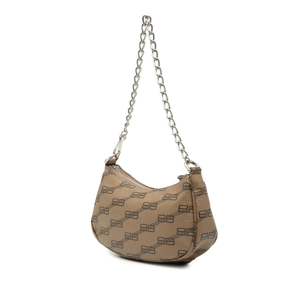 Balenciaga Bag Monogram Brown Chain Lucagol Leather Crossbody Brown